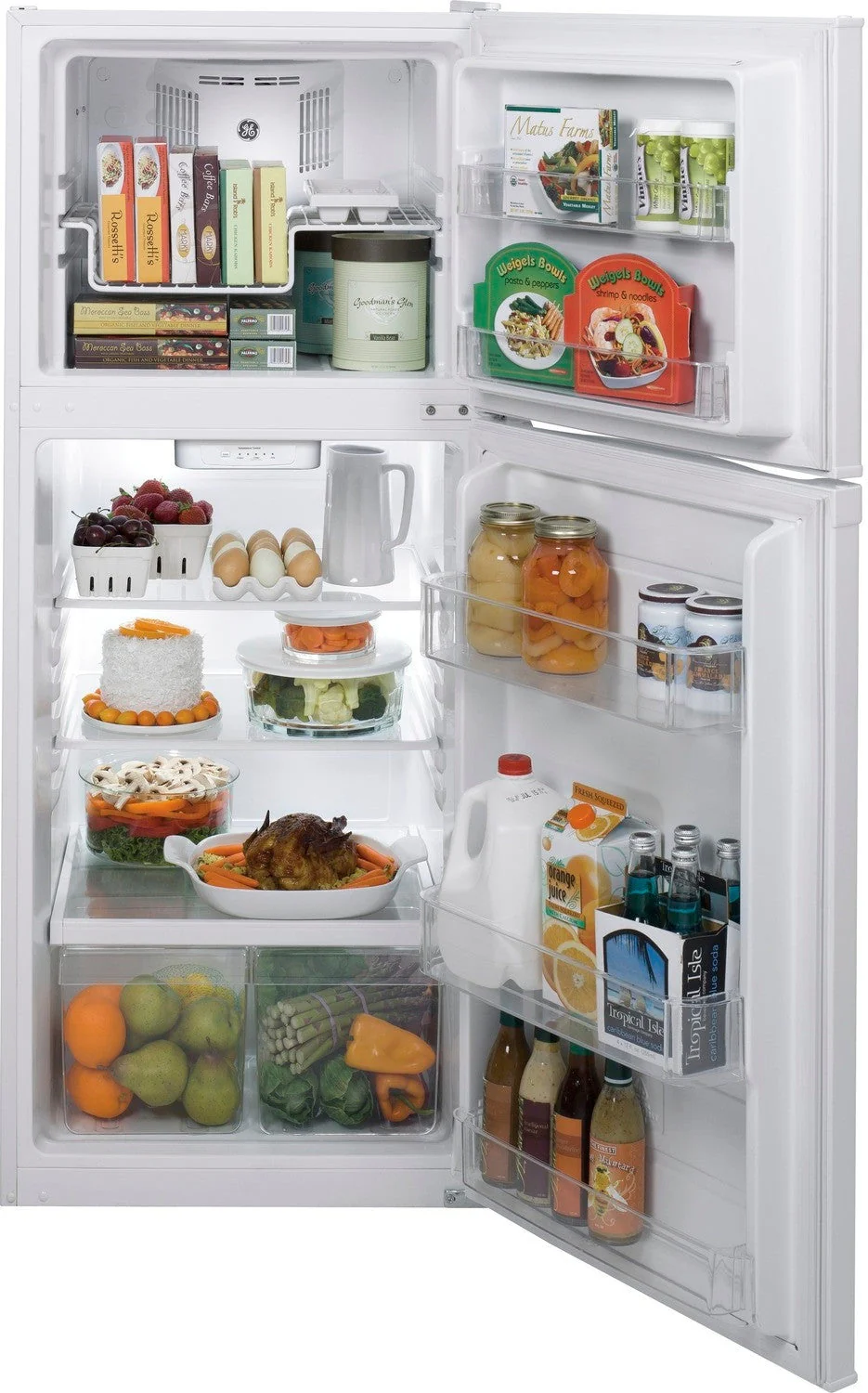 GE White Top-Freezer Refrigerator (11.55 Cu. Ft.) - GPE12FGKWW - Image 3