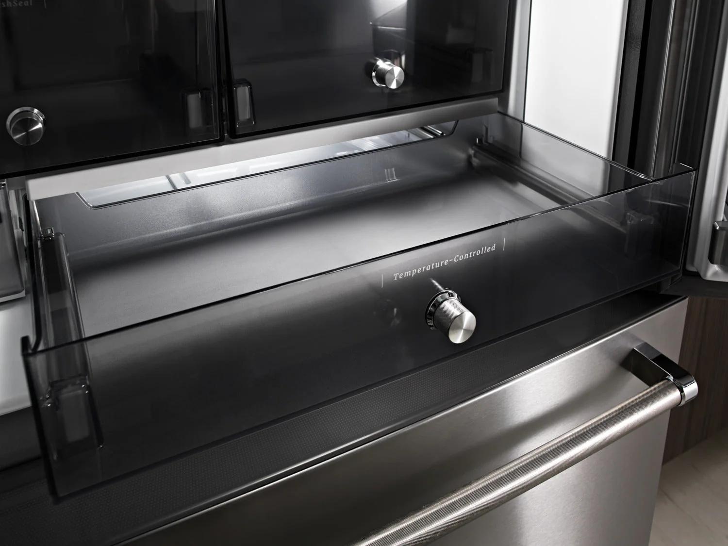 KitchenAid Black Stainless Steel Counter-Depth French Door Refrigerator (23.8 Cu. Ft.) - KRFC704FBS - Image 9