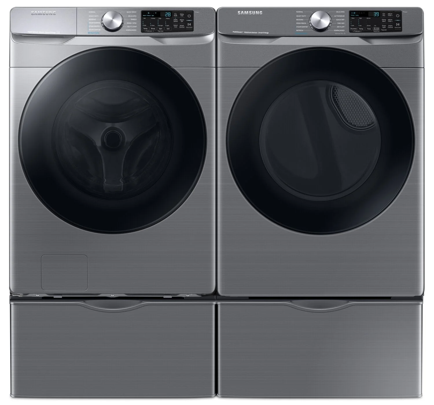 Samsung 5.2 Cu. Ft. Front-Load Washer and 7.5 Cu. Ft. Electric Dryer - Platinum - WF45B6300AP/US /DVE45B6305P/AC - Image 4