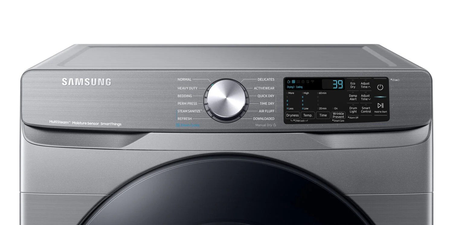 Samsung 5.2 Cu. Ft. Front-Load Washer and 7.5 Cu. Ft. Electric Dryer - Platinum - WF45B6300AP/US /DVE45B6305P/AC - Image 6