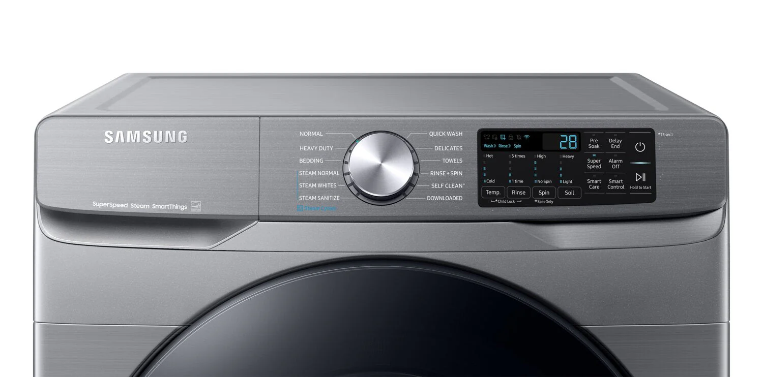 Samsung 5.2 Cu. Ft. Front-Load Washer and 7.5 Cu. Ft. Electric Dryer - Platinum - WF45B6300AP/US /DVE45B6305P/AC - Image 7