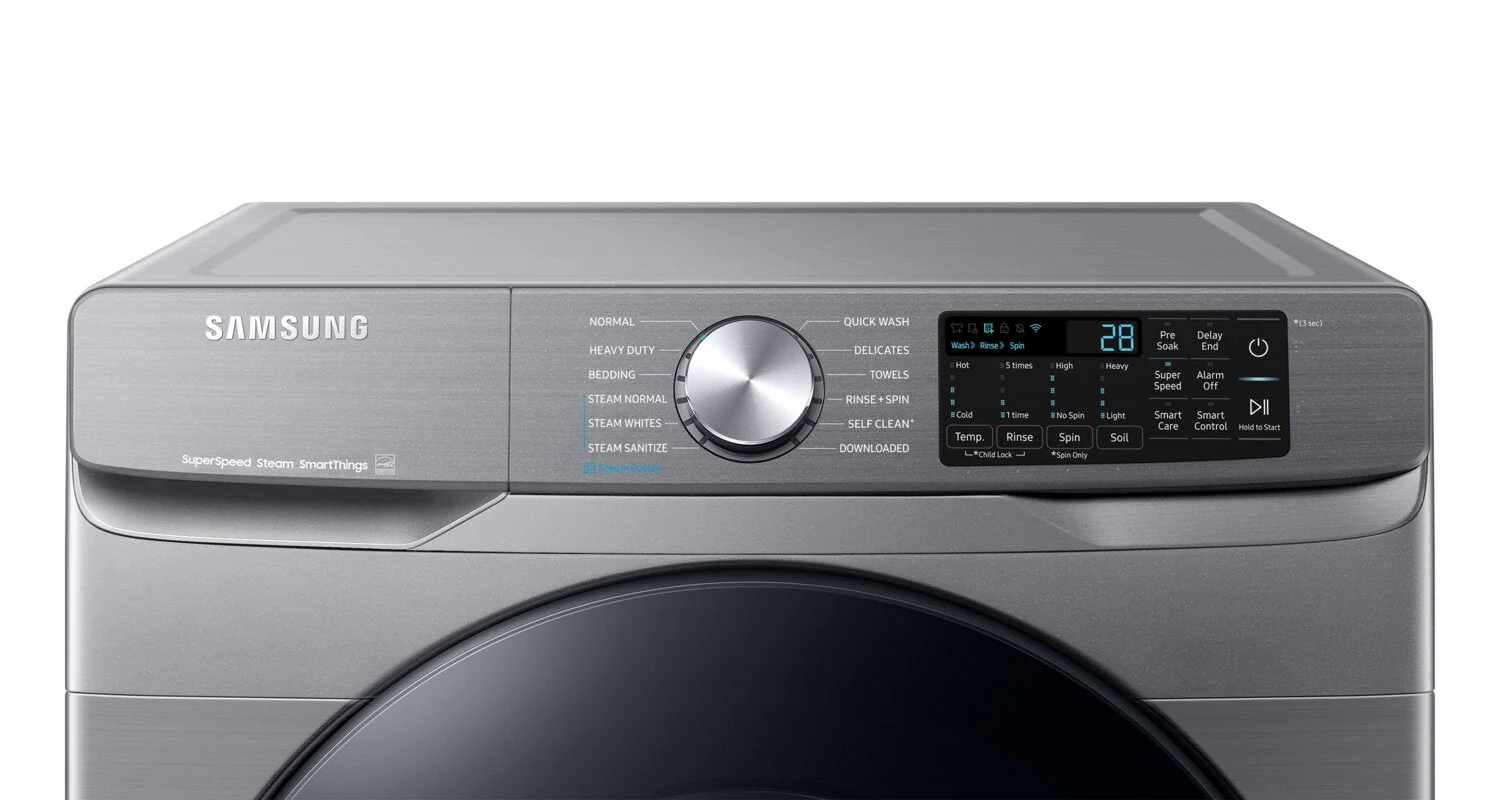 Samsung 5.2 Cu. Ft. Front-Load Washer and 7.5 Cu. Ft. Gas Dryer - Platinum - WF45B6300AP/US /DVG45B6305P/AC - Image 6